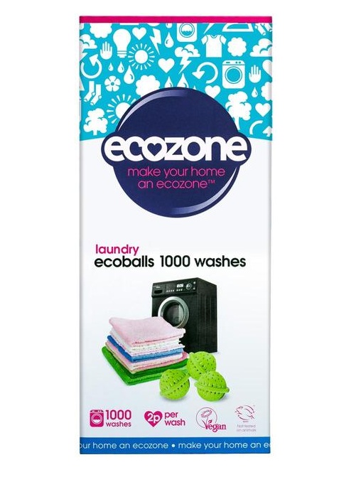 Экологичные гранулы для стирки белого и цветного белья в шарах Ecozone на 1000 стирок